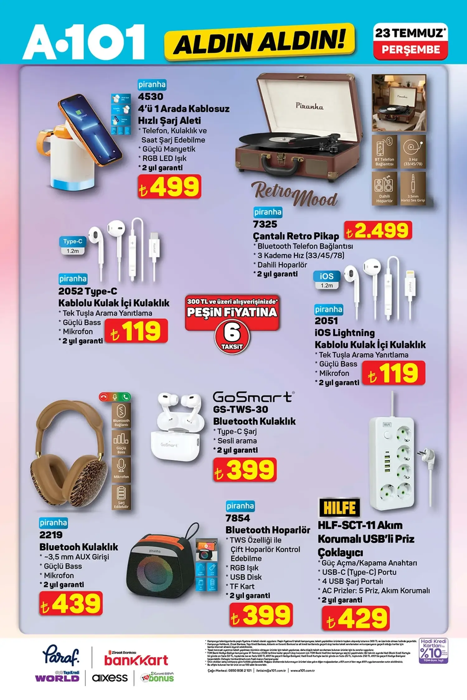 A101 23 Temmuz elektronik ürünler