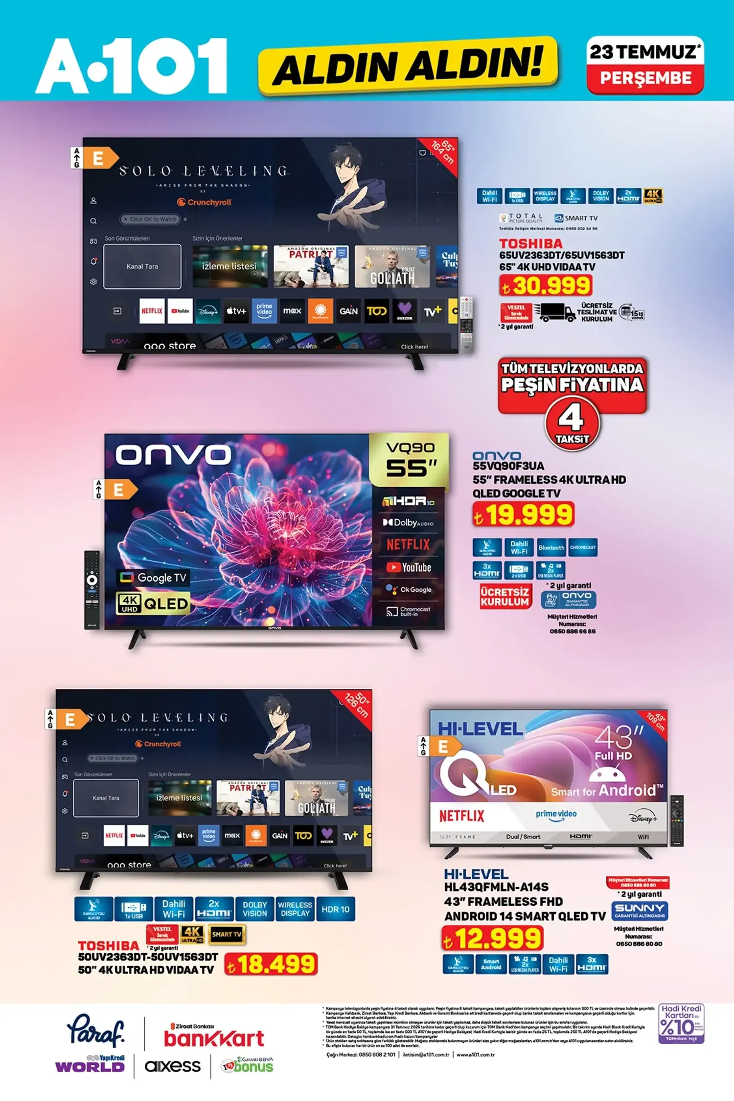 A101 televizyon fırsatları